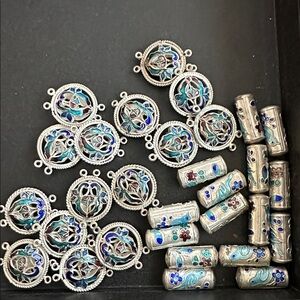 Rare Bundle of Enamel Metal Beads